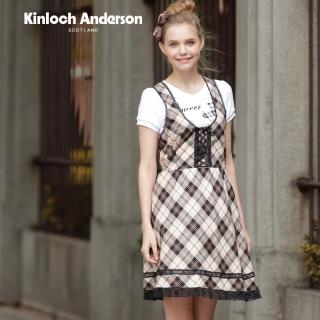 【Kinloch Anderson】甜心蕾絲吊帶連身裙洋裝 金安德森女裝(KA0155709 卡其)