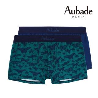 【Aubade】二件組長版頂級莫代爾棉 彈性四角男褲 平口褲(二款-2322.3)