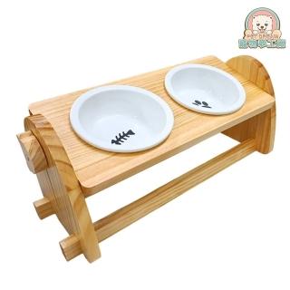【寵物夢工廠】木製可調寵物雙碗架(多角度 升降任意 實木寵物碗 寵物碗 雙碗 寵物餐桌)