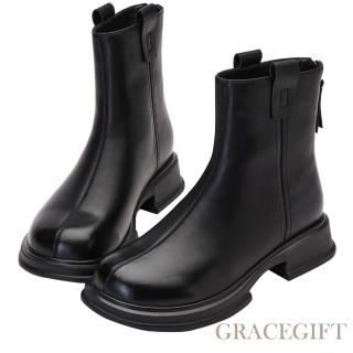 【Grace Gift】俐落達人百搭中車線輕量短靴