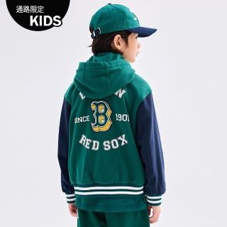 【MLB】童裝 棒球外套 Varsity系列 波士頓紅襪隊(7AJPBV234-43GND)
