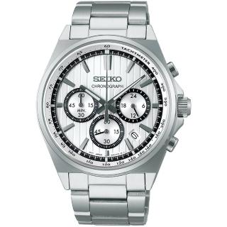 【SEIKO 精工】CS系列 條紋設計計時腕錶-41mm(8T63-01T0S/SBTR031J)