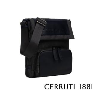 【Cerruti 1881】義大利頂級肩背包(黑色 CEBO06278N)