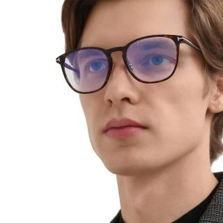 【TOM FORD】經典T字威靈頓大方框光學眼鏡(琥珀#TF5700B 052)
