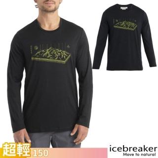 【Icebreaker】男 100%美麗諾羊毛 Tech Lite II 圓領長袖上衣-AD150.T恤(IB0A56R5-001 黑)