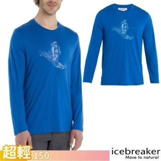 【Icebreaker】男 100%美麗諾羊毛 Tech Lite II 圓領長袖上衣.T恤(IB0A56KY-580 豔藍)