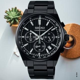 【SEIKO 精工】CS系列 條紋設計 三眼計時腕錶 41mm/SK034(SBTR037J /8T63-01T0SD)