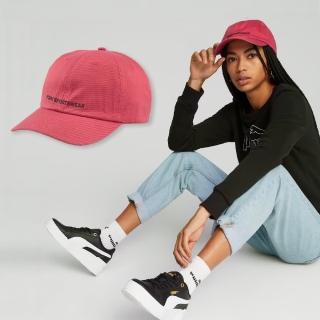 【PUMA】帽子 Sportswear Cap 男女款 粉 黑 棒球帽 可調整 運動帽 鴨舌帽 基本款(024036-08)