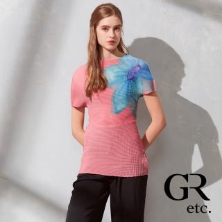 【GLORY21】品牌魅力款-etc.簡約花朵立體壓摺上衣(粉紅色)