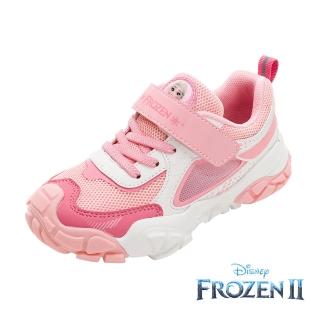 【Disney 迪士尼】正版童款 冰雪奇緣 輕量運動鞋/4D鞋墊 透氣 易穿脫 粉紅(FOKR37773)