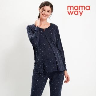 【mamaway 媽媽餵】點點米奇莫代爾孕哺居家套裝(長袖+長褲)