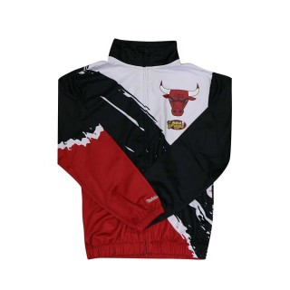 【NBA】M&N NBA 青少年 總冠軍印刷 立領 外套 公牛隊 黑紅(WN2B7NAL3-BUL)