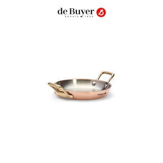 【de Buyer 畢耶】『Inocuivre 銅鍋系列』黃銅柄雙耳平底鍋/烤盤12cm