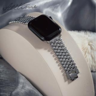 【ALL TIME 完全計時】Apple Watch S7/6/SE/5/4 42/44/45mm 魚鱗紋鋼錶帶_贈調錶帶工具