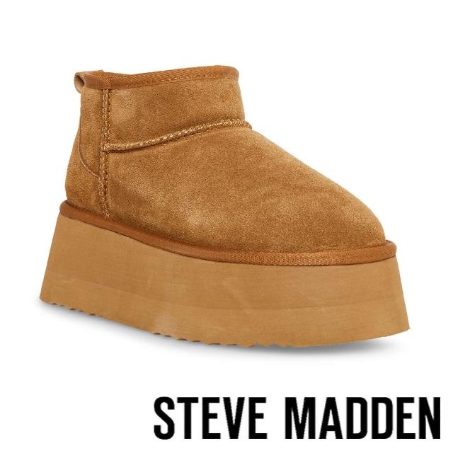 【STEVE MADDEN】CAMPFIRE 麂皮厚底短筒雪靴(卡其色)