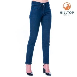 【Hilltop 山頂鳥】女款保暖修身牛仔褲H31FL1深藍
