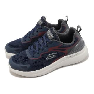 【SKECHERS】休閒鞋 Bounder 2.0-Andal 寬楦 男鞋 藍 灰 緩衝 健走 記憶鞋墊 運動鞋(232674-WNVBU)