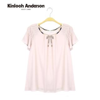【Kinloch Anderson】氣質蝴蝶結短袖雪紡襯衫上衣 金安德森女裝(KA0751025 粉)