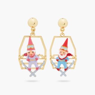 【Les Nereides】小小菇家族-花園地精夫婦坐纜車耳環