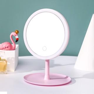 【小麥購物】LED 化妝鏡(附USB線 鏡子 梳妝鏡 補光鏡 網紅鏡 觸控式 美妝 立鏡)