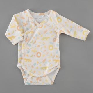 【Deux Filles有機棉】嬰兒長袖側開襟包屁衣 兩款(新生兒 有機棉 連身衣)