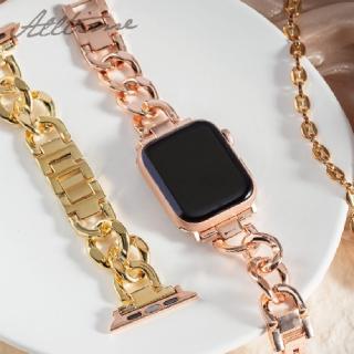 【ALL TIME 完全計時】Apple Watch S7/6/SE/5/4 38/40/41mm 小香風金屬鋼錶帶_贈調錶帶工具