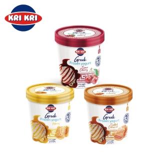 【Kri Kri】希臘優格 冰淇淋 320g 任選3杯(卡路里低、不含麩質 冷凍宅配)