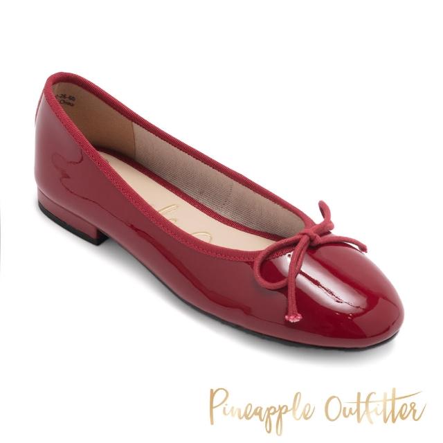 【Pineapple Outfitter】FAYSLA 真皮蝴蝶結圓頭娃娃鞋(紅色)