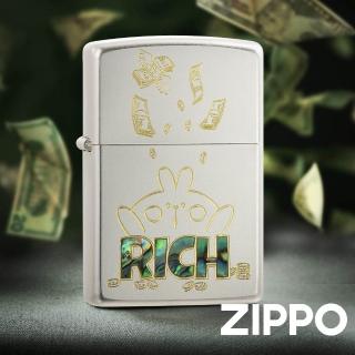 【Zippo】兔然有錢-綠色貝殼(美國防風打火機)