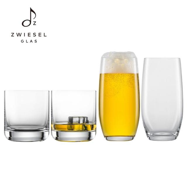【ZWIESEL GLAS 蔡司】德國蔡司酒杯 萬用水晶玻璃杯 4入組(啤酒杯/萬用杯/威士忌杯/水杯/玻璃杯)