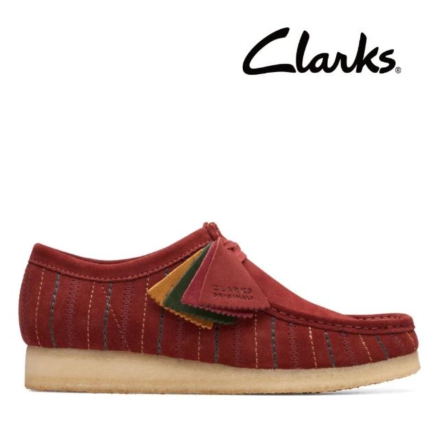 【Clarks】男鞋 Wallabee ORIGINALS原創工藝 牙買加風格細紋刺繡袋鼠鞋(CLM74512R)