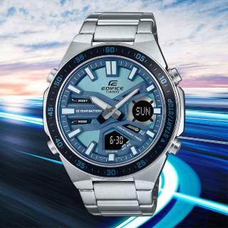 【CASIO 卡西歐】EDIFICE 10年電力計時手錶 畢業禮物(EFV-C110D-2B)