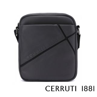 【Cerruti 1881】義大利頂級小牛皮肩背包(灰色 CEBO06256M)