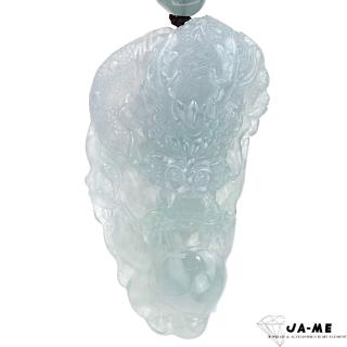 【JA-ME】天然A貨翡翠冰種起膠感天空藍色龍行天下項鍊