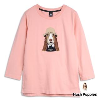 【Hush Puppies】女裝 上衣 戴帽精緻刺繡狗七分袖上衣(粉紅 / 34211106)