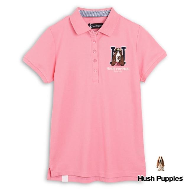 【Hush Puppies】女裝 POLO衫 女裝密西根美式休閒圖騰短袖POLO衫(粉紅 / 34201102)