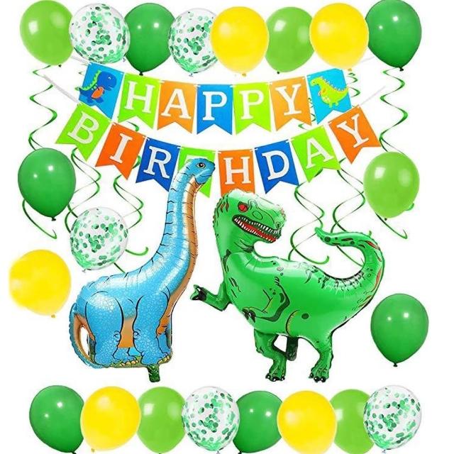 豪華恐龍生日氣球組(乳膠氣球 鋁膜氣球)