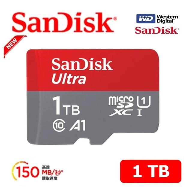 【SanDisk 晟碟】全新版 再升級 1TB Ultra microSDXC UHS-I A1  記憶卡(最高讀速 150MB/s 原廠10年保固)