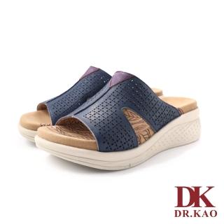 【DK 高博士】山形羊皮飾氣墊涼鞋 75-3336-70 藍色
