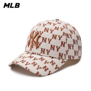 【MLB】可調式硬頂棒球帽 MONOGRAM系列 紐約洋基隊(3ACPFF02N-50CRD)