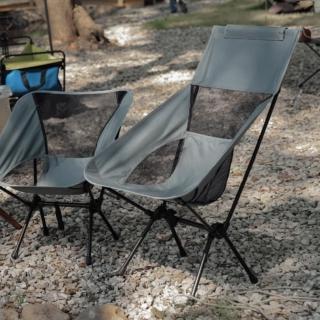 【CGW】高背折疊椅月亮露營椅2入組含收納袋組(摺疊椅/ 野營椅 / 釣魚椅 / 戶外椅)