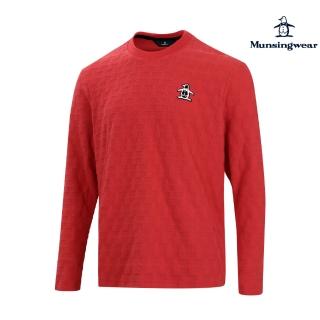【Munsingwear】企鵝牌 男款桃紅色滿版企鵝刷毛圖案設計圓領T-SHIRT MGSL2801
