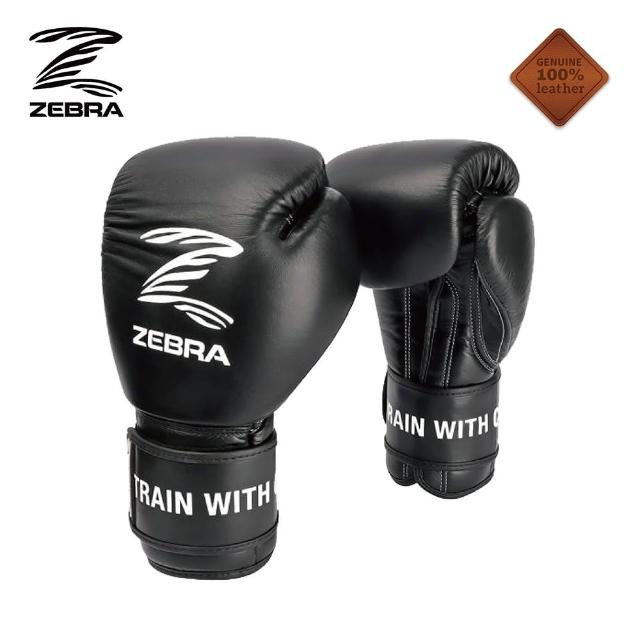 【Zebra Athletics】真皮拳套 ZPRG02(黑色 白色 拳擊手套 訓練拳套 沙包拳套 對打拳套)