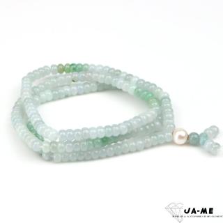 【JA-ME】天然A貨翡翠冰種淡綠算盤珠鍊5-5.5mm
