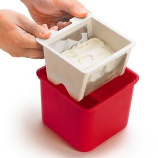 【CUISIPRO】自製優格起司器 紅1.5L(酸奶瀝水器 優格盒)