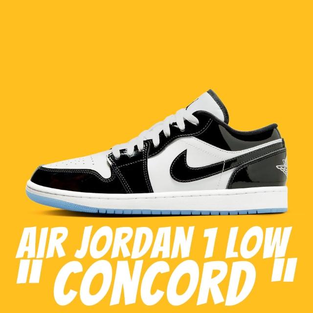 NIKE 耐吉】休閒鞋Air Jordan 1 Low Concord 漆皮冰藍底黑白男款DV1309