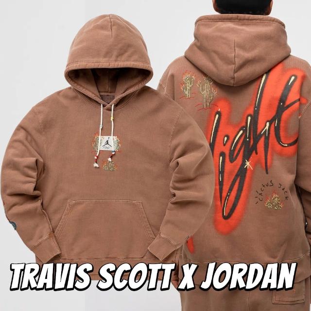 NIKE 耐吉】聯名帽T Travis Scott Jordan 古棕色長袖DO4094-256(聯名帽