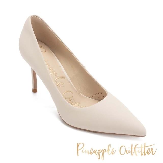 【Pineapple Outfitter】PETRICA 羊皮素面尖頭高跟鞋(白色)