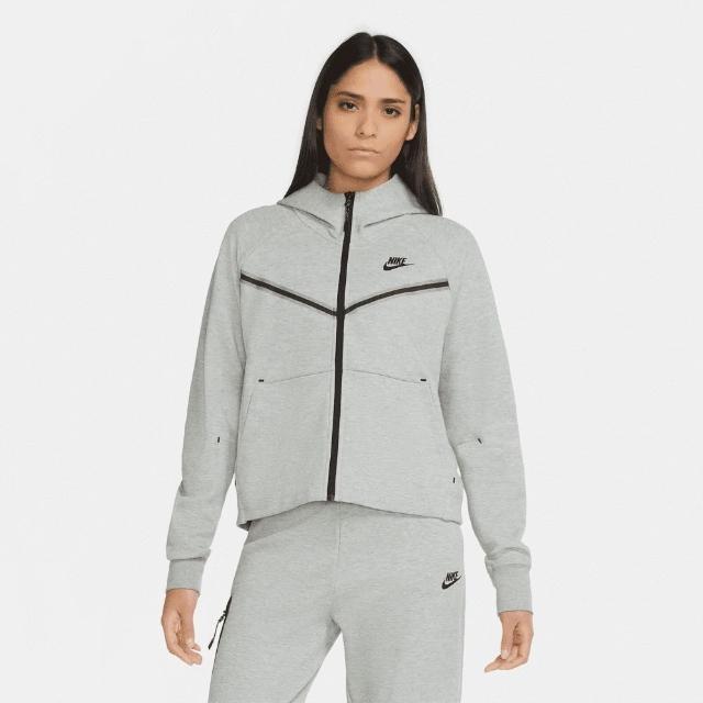 【NIKE 耐吉】TCH FLC WR HOODIE FZ 女款長袖運動休閒連帽針織外套灰色(CW4299063) - momo購物網-  好評推薦-2023年10月