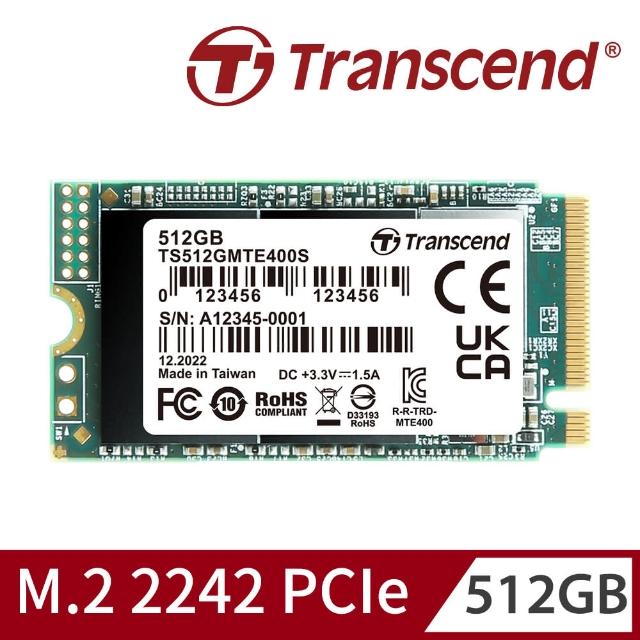 Transcend 創見】MTE400S 512GB M.2 2242 PCIe Gen3x4 SSD固態硬碟